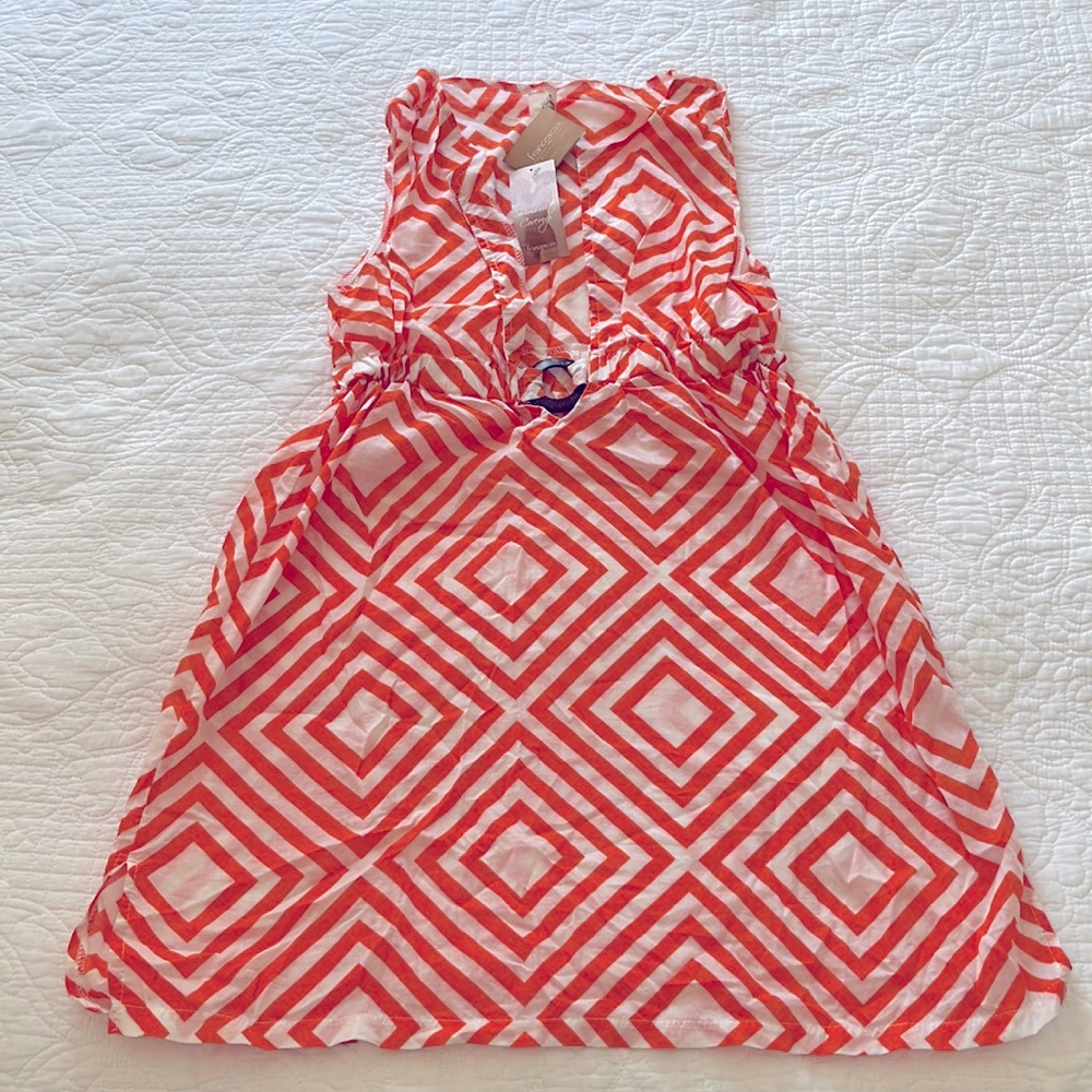 Super cute orange and white beach coverup!
